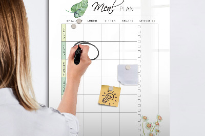 Magnettafel zum schreiben Speiseplan für jede Woche