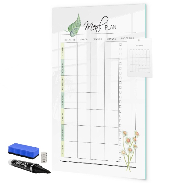 Magnettafel zum schreiben Speiseplan für jede Woche