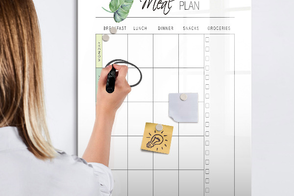 Magnettafel zum schreiben Speiseplan für jede Woche