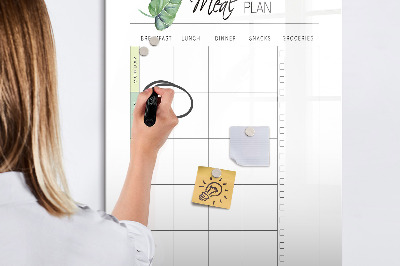 Magnettafel zum schreiben Speiseplan für jede Woche