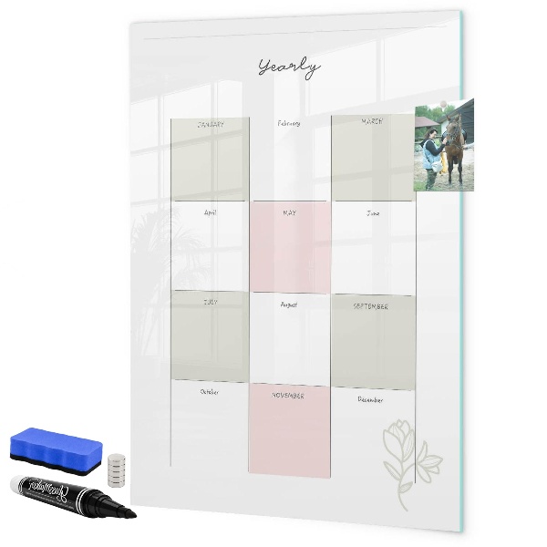 Schreib magnettafel Jahresplaner mit Platz für Fotos