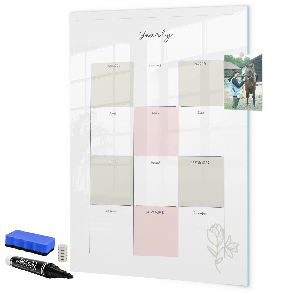 Schreib magnettafel Jahresplaner mit Platz für Fotos