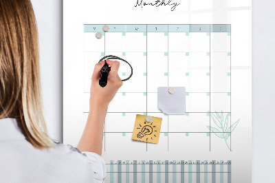 Magnettafel zum schreiben Monatsplaner mit Platz für Fotos