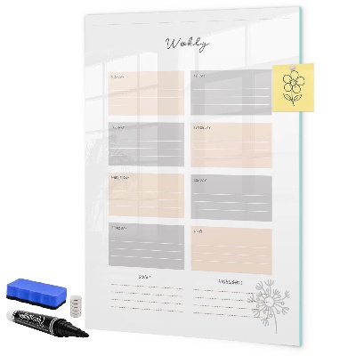 Schreib magnettafel Wochenplaner mit Platz für Fotos