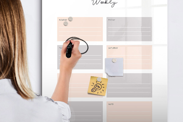 Schreib magnettafel Wochenplaner mit Platz für Fotos