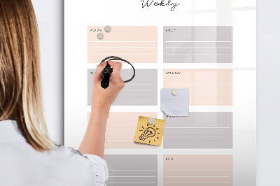 Schreib magnettafel Wochenplaner mit Platz für Fotos