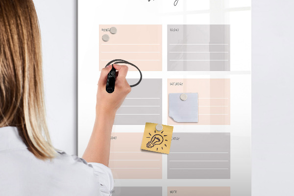 Schreib magnettafel Wochenplaner mit Platz für Fotos