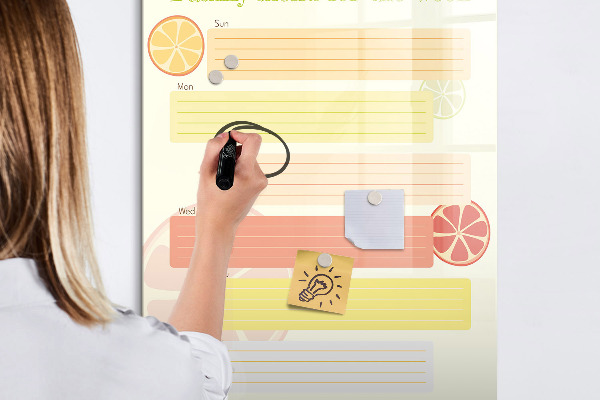 Schreib magnettafel Familien-Speiseplan für die Woche