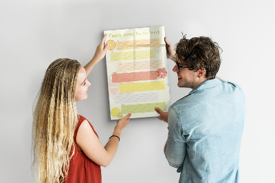 Schreib magnettafel Familien-Speiseplan für die Woche