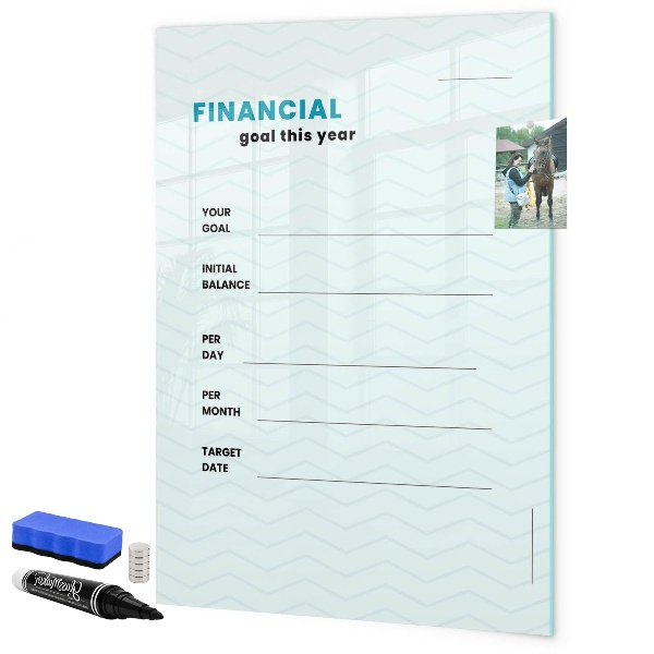 Magnettafel zum schreiben Finanzplan für dieses Jahr