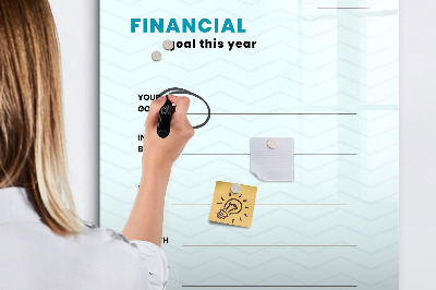 Magnettafel zum schreiben Finanzplan für dieses Jahr