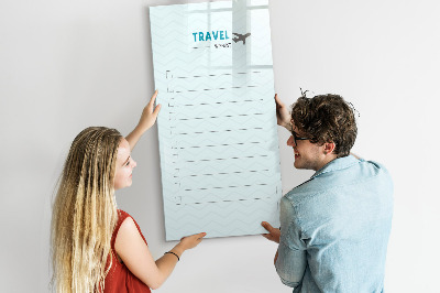 Magnettafel zum schreiben Reisewunschliste mit Inspiration