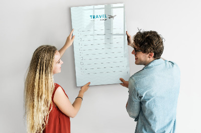 Magnettafel zum schreiben Reisewunschliste mit Inspiration