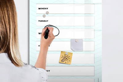 Schreib magnettafel Wochenplaner mit Platz für Fotos