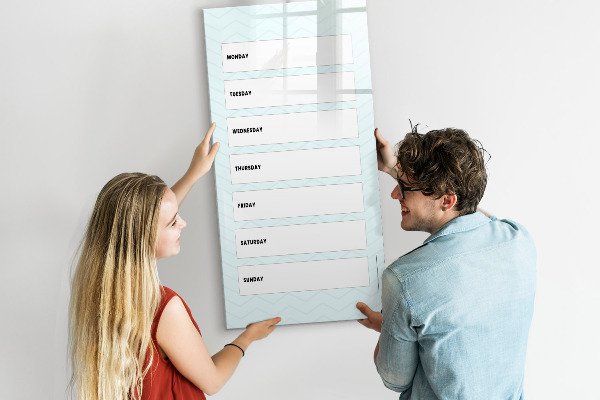 Schreib magnettafel Wochenplaner mit Platz für Fotos