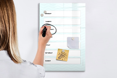Schreib magnettafel Wochenplaner mit Platz für Fotos