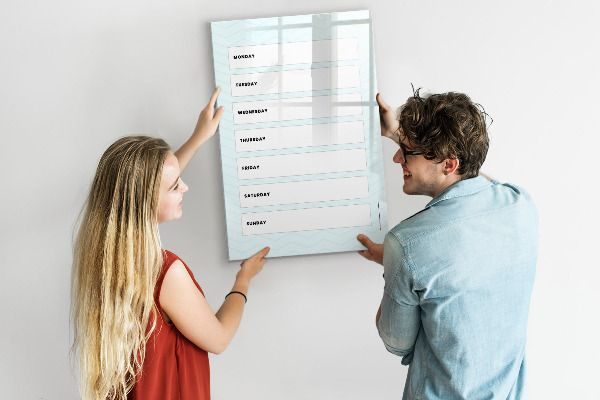 Schreib magnettafel Wochenplaner mit Platz für Fotos