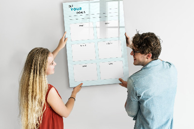 Magnettafel zum schreiben Planung und Erreichung persönlicher Ziele