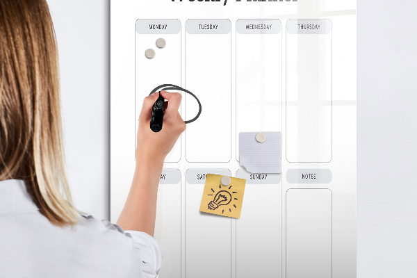 Schreib magnettafel Wochenplaner mit Platz für Fotos