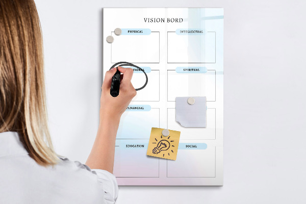 Magnettafel zum schreiben Visionboard für persönliche Ziele