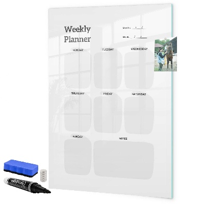 Magnettafel zum schreiben Wochenplaner mit Platz für Fotos