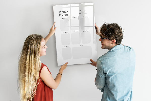 Magnettafel zum schreiben Wochenplaner mit Platz für Fotos