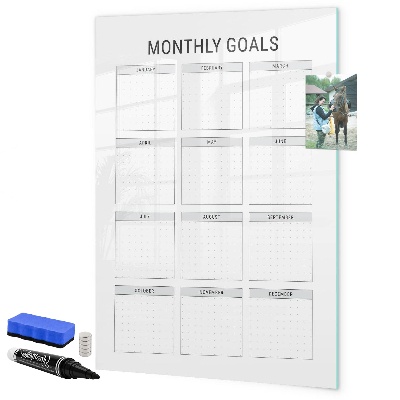 Magnettafel zum schreiben Planung monatlicher Ziele und Aufgaben