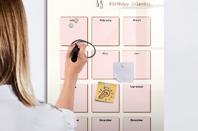 Magnettafel zum schreiben Geburtstagskalender mit Platz für Fotos