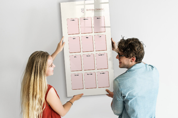 Magnettafel zum schreiben Geburtstagskalender mit Platz für Fotos