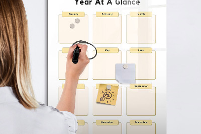 Magnettafel zum schreiben Jahreskalender zur Personalisierung