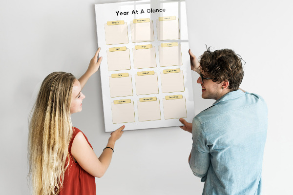 Magnettafel zum schreiben Jahreskalender zur Personalisierung