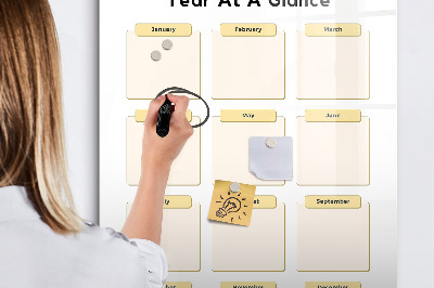 Magnettafel zum schreiben Jahreskalender zur Personalisierung