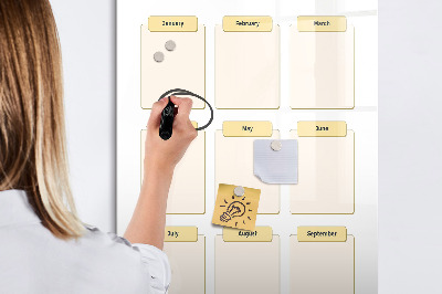 Magnettafel zum schreiben Jahreskalender zur Personalisierung