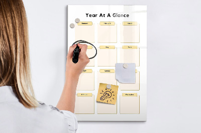 Magnettafel zum schreiben Jahreskalender zur Personalisierung