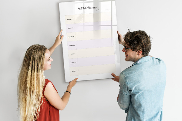 Magnettafel zum schreiben Speiseplan für die ganze Woche