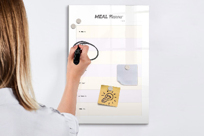 Magnettafel zum schreiben Speiseplan für die ganze Woche
