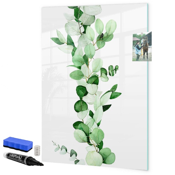 Schreib magnettafel Grünes Motiv mit Platz für Fotos