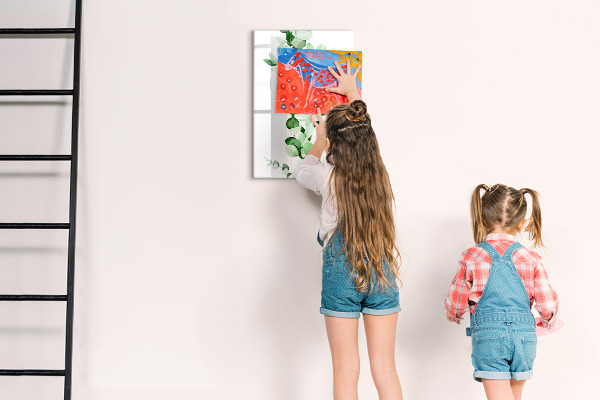 Schreib magnettafel Grünes Motiv mit Platz für Fotos
