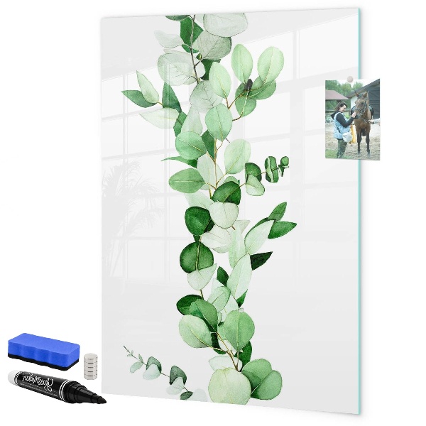 Schreib magnettafel Grünes Motiv mit Platz für Fotos