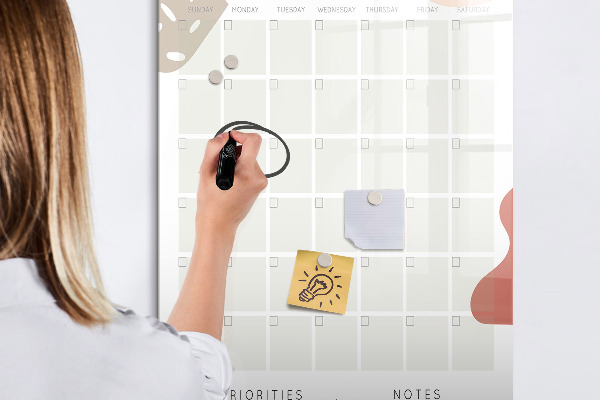 Magnettafel zum schreiben Monatsplaner mit Platz für Fotos