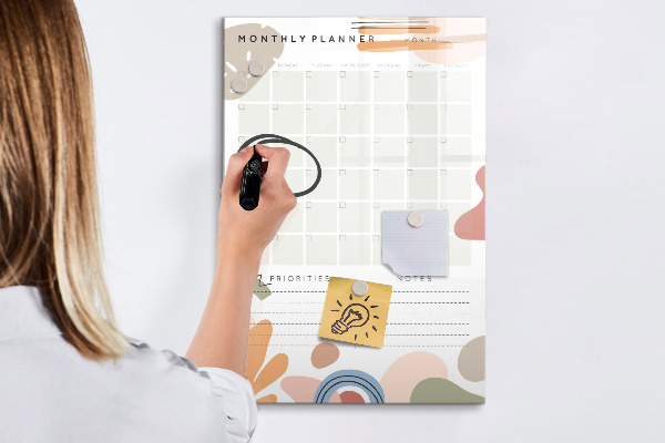 Magnettafel zum schreiben Monatsplaner mit Platz für Fotos