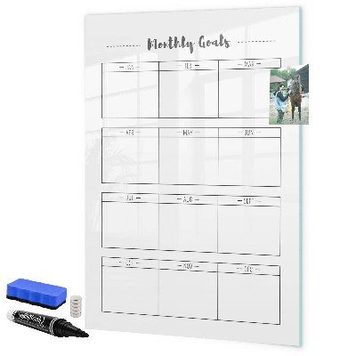Magnettafel zum schreiben Monatliche Ziele mit der Möglichkeit zur Personalisierung
