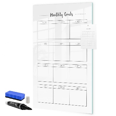 Magnettafel zum schreiben Monatliche Ziele mit der Möglichkeit zur Personalisierung