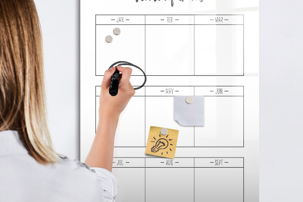 Magnettafel zum schreiben Monatliche Ziele mit der Möglichkeit zur Personalisierung
