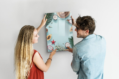 Magnettafel zum schreiben Sommererinnerungen im tropischen Stil