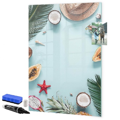 Magnettafel zum schreiben Sommererinnerungen im tropischen Stil