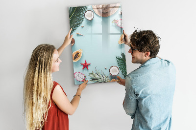 Magnettafel zum schreiben Sommererinnerungen im tropischen Stil