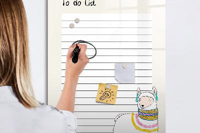 Schreib magnettafel Eine To-Do-Liste mit einem niedlichen Thema