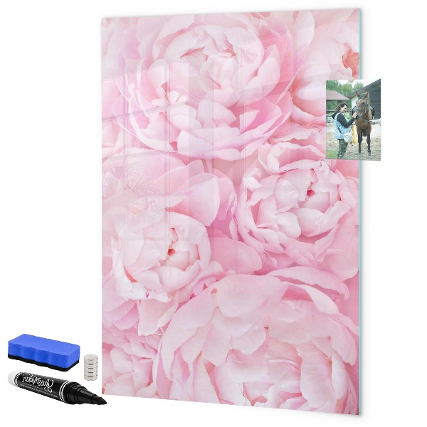 Magnettafel zum schreiben Blumenmotiv mit Platz für Fotos