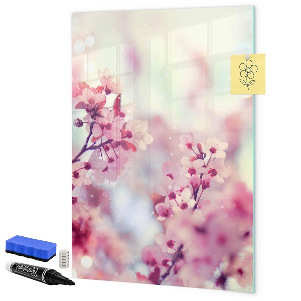 Magnettafel zum schreiben Blumenmotiv mit Platz für Fotos